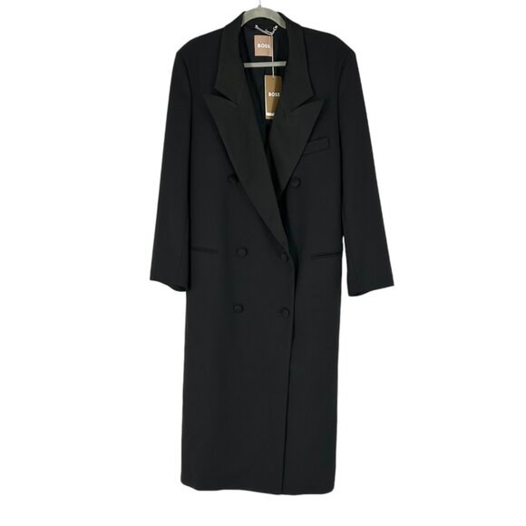 NWT Boss Hugo Boss Caleco Double Breasted Wool Long Coat - Picture 2 of 8